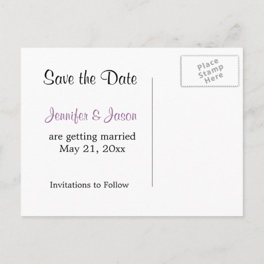 Mason Jarにアジサイ – 日付のはがきを保存 案内ポストカード (裏面)