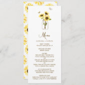 Mason Jarのヒマワリフローラメニューカード メニュー (正面/裏面)