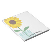 Mason Jarのヒマワリ – 名前を追加 ノートパッド (アングル)