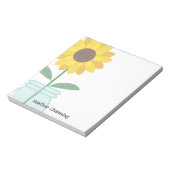 Mason Jarのヒマワリ – 名前を追加 ノートパッド (回転)