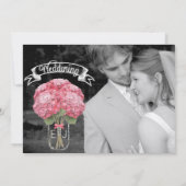 Mason JarのBack Hydrangeaの写真 招待状 (裏面)