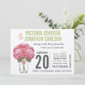 Mason JarのBack Hydrangeaの写真 招待状 (スタンド正面)