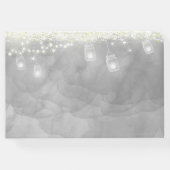 Mason JarエレガントがStarsの結婚写真の下 ゲストブック (裏面)