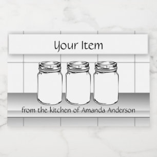 Mason Jarカスタムアイテムモデル製品ラベル3x2 フードラベル