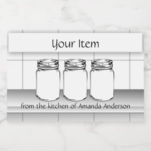 Mason Jarカスタムアイテムモデル製品ラベル3x2 フードラベル (シングルラベル)