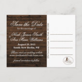 Mason Jar日付のはがきを結婚保存 案内ポストカード (裏面)