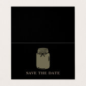 Mason Jar、写真は日付カードを保存 名刺 (外部フラット)