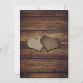 Mason Jar Burlap Hearts Rustic Wood Wedding 招待状 (裏面)