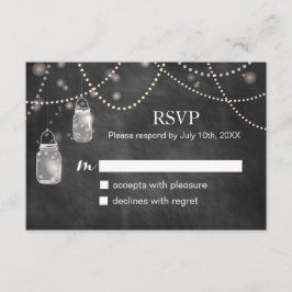 Mason Jar Chalkboard RSVPカード