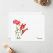 Mason Jar Noteカードのパーソナライズされたデイジー ノートカード (正面/裏面インサイチュ)