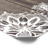 Mason Jar Pink Floral Wedding Welcome Sign ポスター (角)