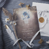 Mason Jar Rustic Country Budget QR Code Wedding 招待状