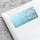 Mason Jar String Light Blueフローラのアドレス ラベル