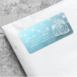 Mason Jar String Light Blueフローラのアドレス ラベル