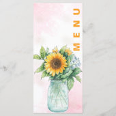 Mason Jar Sunflower Wedding Reception Dinner Menu メニュー (裏面)