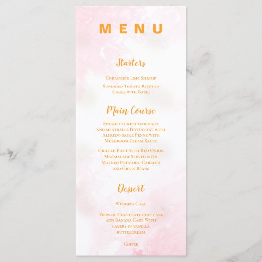 Mason Jar Sunflower Wedding Reception Dinner Menu メニュー (正面)