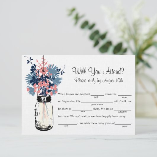 Mason Jar Wildflowers LIB RSVP (スタンド正面)