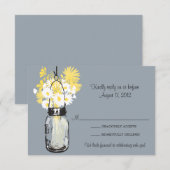 Mason Jar & Wildflowers RSVP Card (正面/裏面)