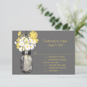 Mason Jar & Wildflowers RSVP & Menu Card (スタンド正面)