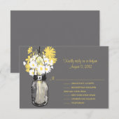 Mason Jar & Wildflowers RSVP & Menu Card (正面/裏面)