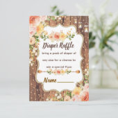 Mason Jar with a rustic flowers diaper raffle card サンキューカード (スタンド正面)