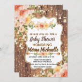 Mason Jar with a rustic flowers  invitation 招待状 (正面/裏面)