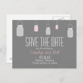 Mason JarsエレガントがPostCardの日付を保存 案内ポストカード (正面/裏面)