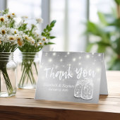 Mason Jarsモダン String Lights結婚に感謝 サンキューカード