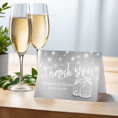 Mason Jarsモダン String Lights結婚に感謝 サンキューカード