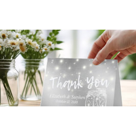 Mason Jarsモダン String Lights結婚に感謝 サンキューカード
