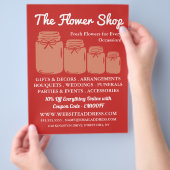 Mason Jars, Florist, Floristry Advertising チラシ (手)