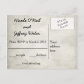 Mason Jars inラベンダーウェディングRSVPカード インビテーションポストカード (裏面)