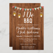 Mason Jars Lights I do BBQカップルのシャワー 招待状 (正面/裏面)
