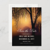 Mason Jars String Lightsエレガントは日付を保存 案内ポストカード (正面/裏面)