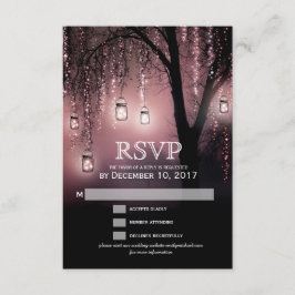 Mason Jars String Lights RSVPカーエレガントド 出欠カード