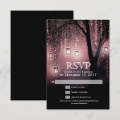 Mason Jars String Lights RSVPカーエレガントド 出欠カード (正面/裏面)