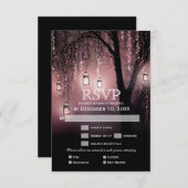 Mason Jars String Lights RSVPカーエレガントド 出欠カード (正面/裏面)