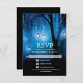 Mason Jars String Lights RSVPカーエレガントド 出欠カード (正面/裏面)