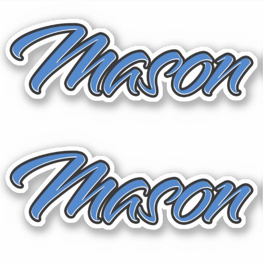 Mason Name blue Aufkleber Sticker Stickerset シール (正面)
