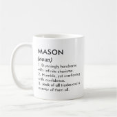 Mason name, Editable name, Custom name コーヒーマグカップ (左)