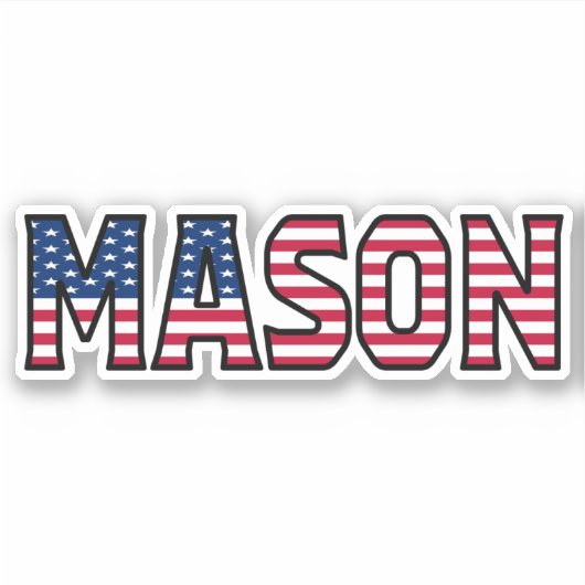 Mason Name Vorname USA Sticker Stickerset シール (正面)