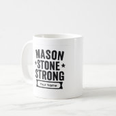 Mason Stone Strong Custom Name Mug コーヒーマグカップ (正面左)