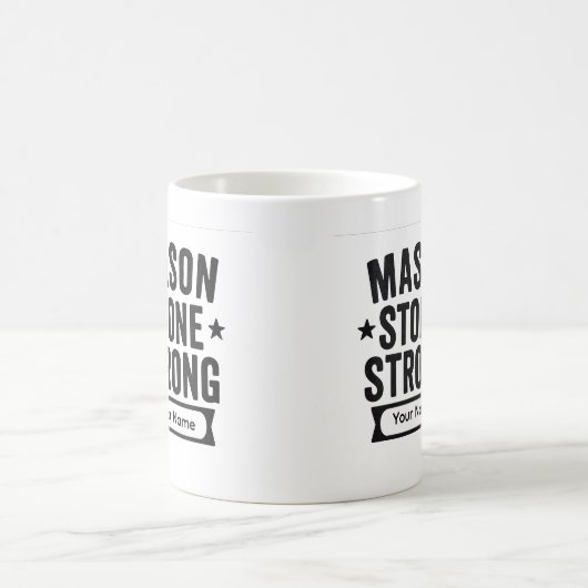 Mason Stone Strong Custom Name Mug コーヒーマグカップ (中央)