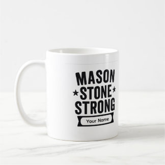 Mason Stone Strong Custom Name Mug コーヒーマグカップ