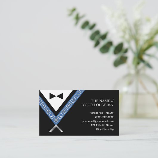 Masonic名刺 | Freemason Officer Jeweles 名刺 (スタンド正面)