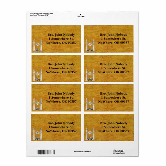 Masonic宛名ラベル ラベル (フルシート)