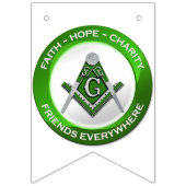 Masonic Bunting Banner Green バンティングフラッグ (第3の旗)