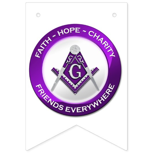Masonic Bunting Banner Purple バンティングフラッグ (第2の旗)