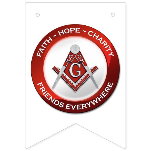 Masonic Bunting Banner Red バンティングフラッグ (第2の旗)