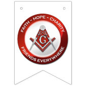 Masonic Bunting Banner Red バンティングフラッグ (第3の旗)